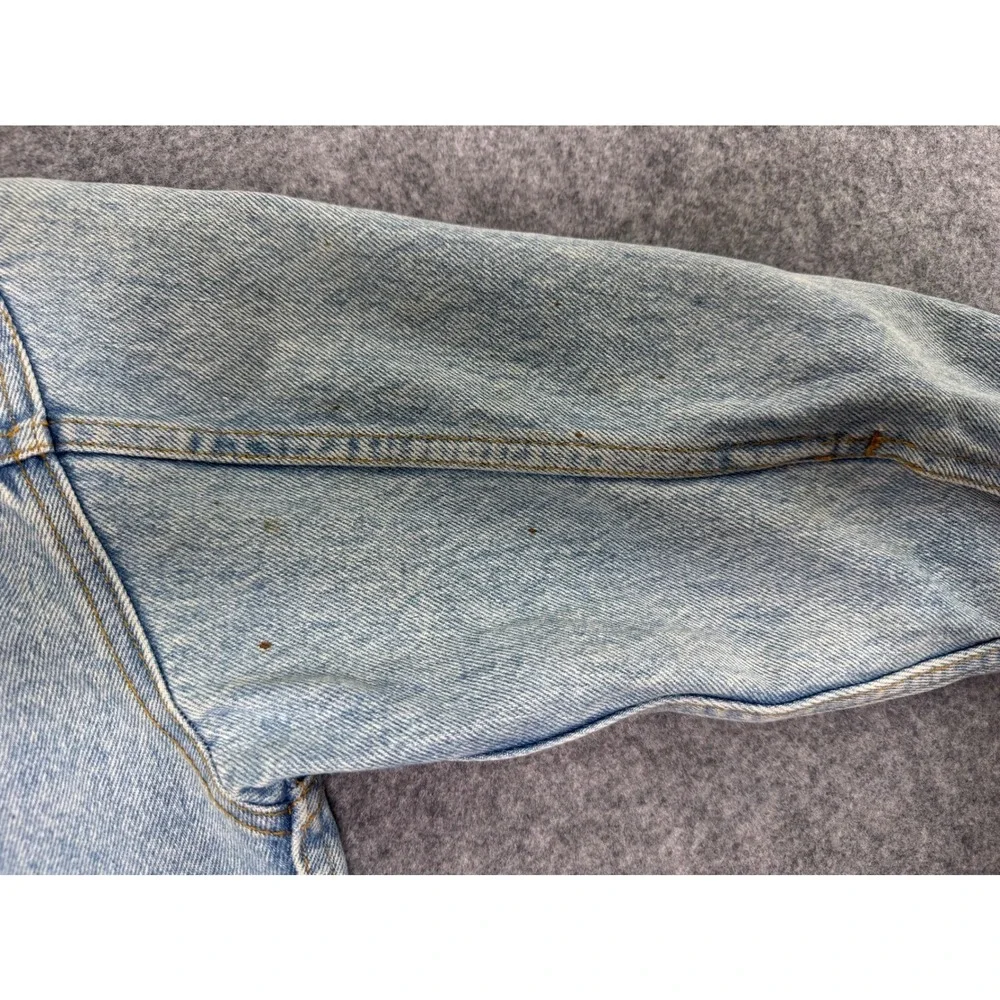 Vintage London Fog Kids Denim Jacket Tan Suede Collar Light Wash Trucker Style